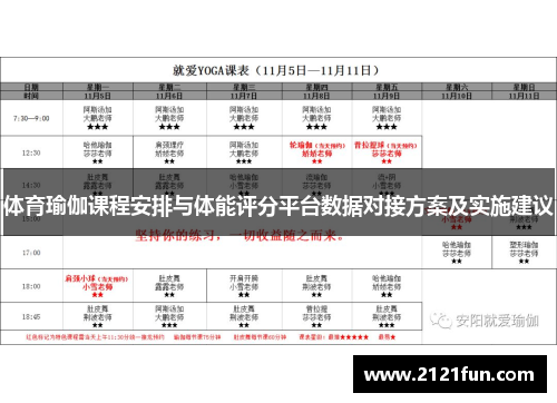 体育瑜伽课程安排与体能评分平台数据对接方案及实施建议
